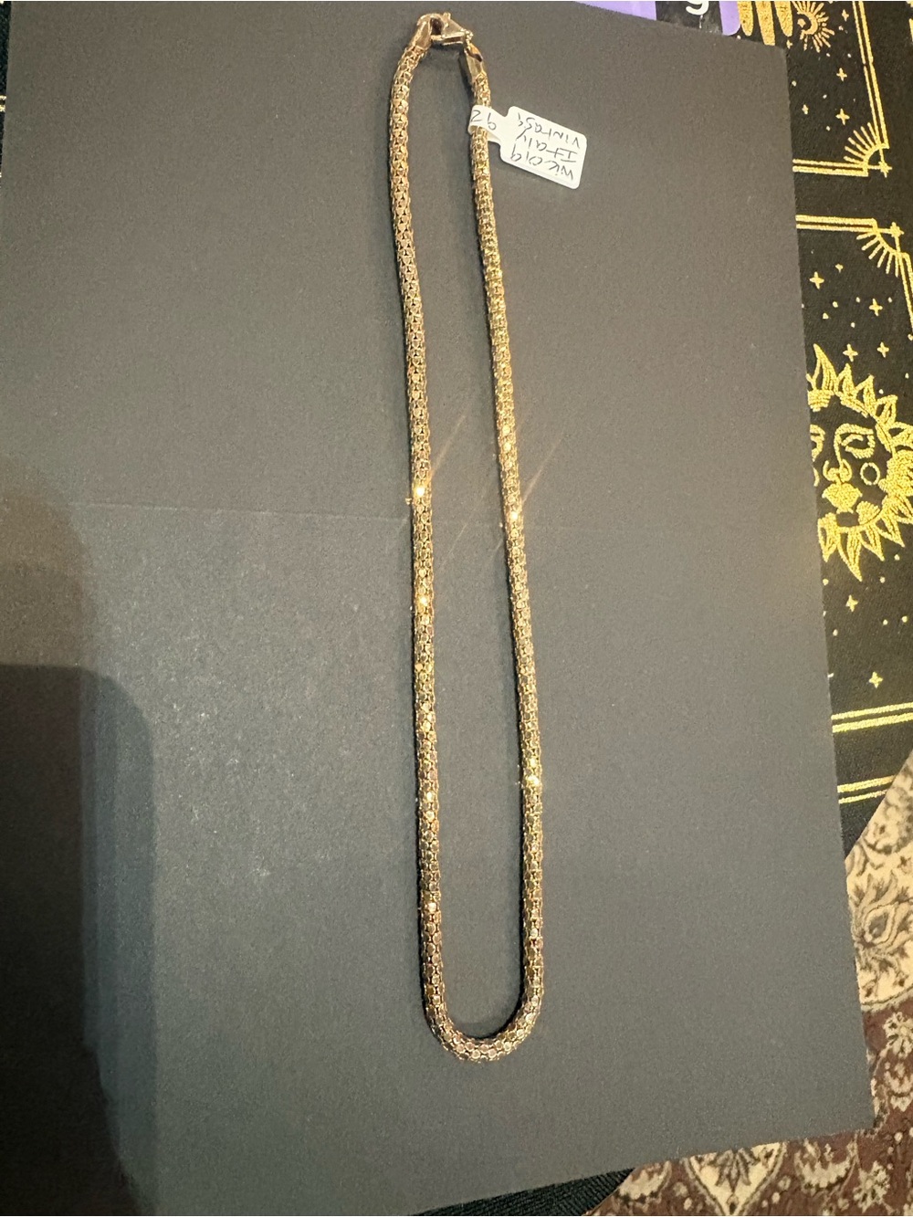 Vintage 925 Gold tone Rope Chain Necklace -